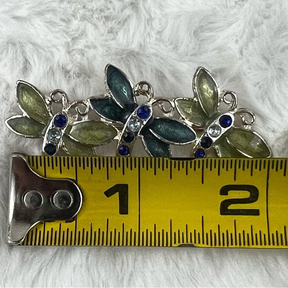 Dragonfly Crystal & Enamel Brooch - Picture 8 of 9